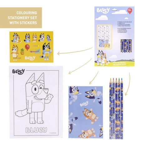 SET DE PAPELERÍA COLOREABLE BLUEY