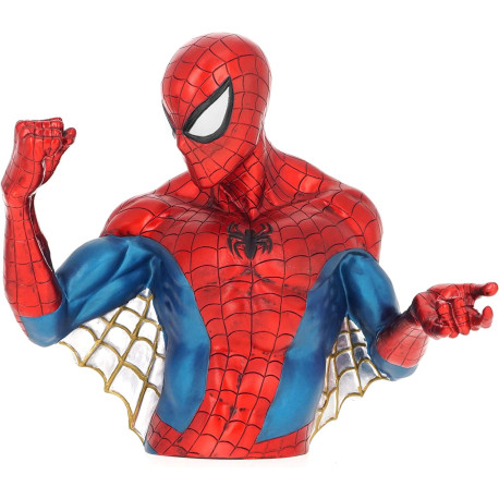 Hucha Busto Spider Man versión metálica 20 cm