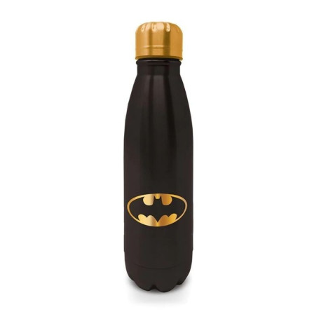 Botella metálica Logo Batman negro y dorado