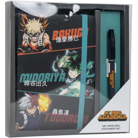 SET DE PAPELERÍA BOLÍGRAFO MY HERO ACADEMIA