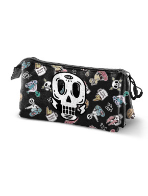 Estuche triple Skull Estilo Urbano Negro