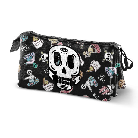 Estuche triple Skull Estilo Urbano Negro