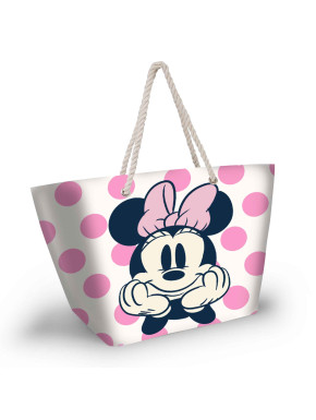 Sac de plage Minnie Mouse rose