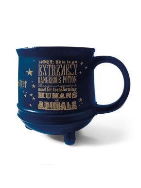 Taza 3D Caldero Pociones extremadamente peligrosas azul