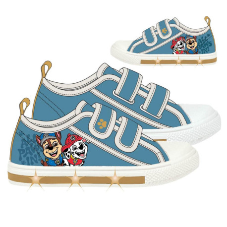 ZAPATILLA LONETA SUELA PVC CON LUCES ALGODÓN PAW PATROL