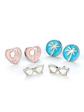 Set 3 paires de boucles d'oreilles Barbie