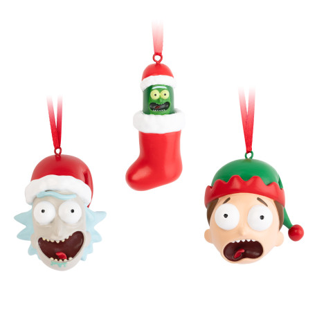 Adornos de Navidad Rick, Morty y Rick Pepinillo