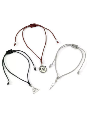 Set 3 bracelets d'amitié Harry Potter en argent