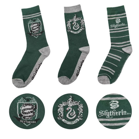 Set 3 pares de calcetines Slytherin Harry Potter