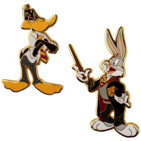 Set 2 épingles Bugs Bunny et Daffy Duck à Poudlard