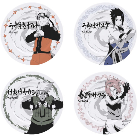 NARUTO SHIPPUDEN - Set of 4 Plates - Characters