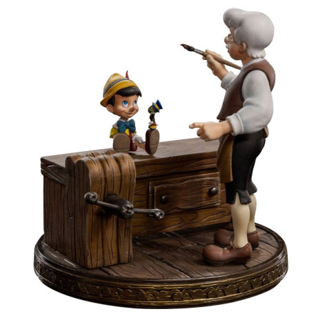 Pinocchio et Geppeto figurines de studio en fer