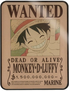 ONE PIECE - Premium Magnet - "Wanted Luffy" x4