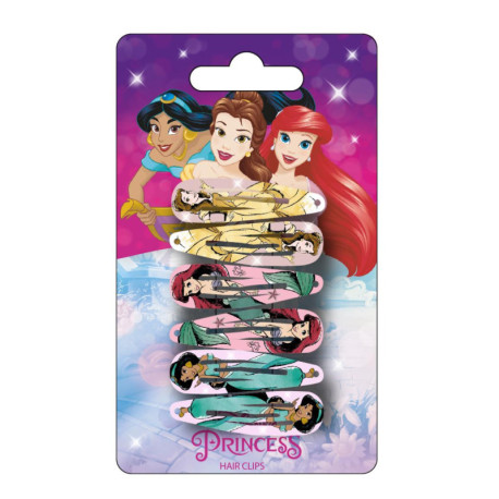 Set de 6 clips de pelo de princesas