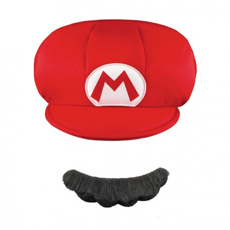 Kit mustache and cap, kids Super Mario