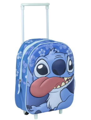 MOCHILA INFANTIL TROLLEY 3D STITCH