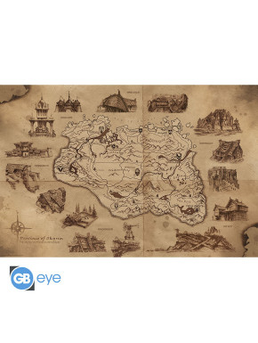 SKYRIM  - Poster Maxi 91.5x61 - "Illustrated Map"