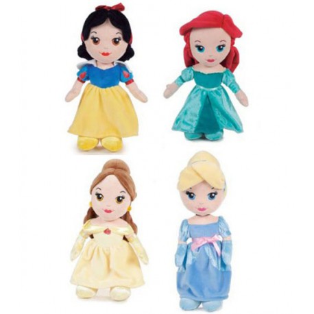 Set 4 peluches Princesas Disney 25 cm