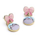 Pendientes lazo y gato rosa Pusheen