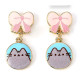 Pendientes lazo y gato rosa Pusheen