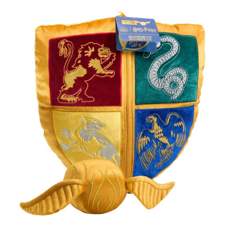 Peluche escudo de Hogwarts y Snitch Dorada - Harry Potter
