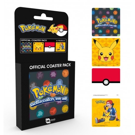 Set 4 posavasos corcho Pokemon