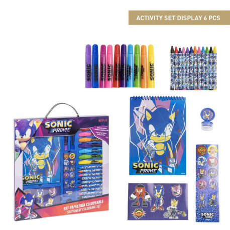 Conjunto de papelaria colorível Sonic Prime