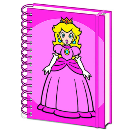 Cuaderno de espiral A5 Princesa Peach 21 x 15 cm