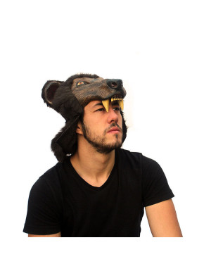 Accessoire tête d'ours brun taille unique