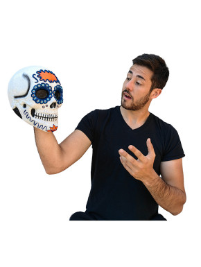 Artículo Decorativo Calavera De Azúcar Azul