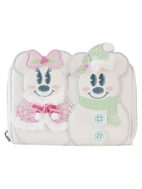 Billetera Mickey & Minnie Muñecos De Nieve Pastel