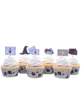 Set Cupcakes Capsulas Y Toppers Hogwarts