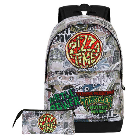 Pack mochila + estuche gratis Pizza Time Tortugas Ninja