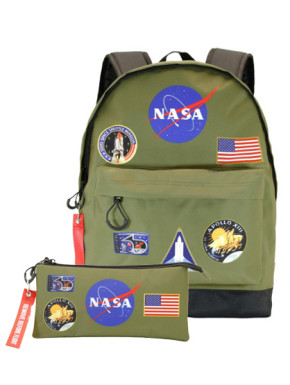 Pack sac à dos + étui gratuit NASA military green