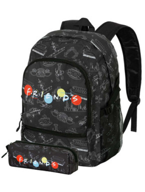 Pack mochila + estuche gratis Friends Negro