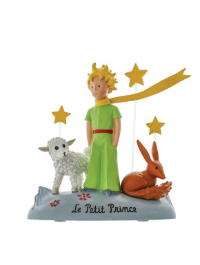 Figurine Le Petit Prince avec renard et agneau 16cm