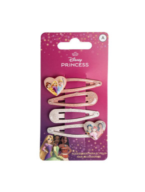 ACCESORIOS PELO CLIPS 4 PIEZAS PRINCESS