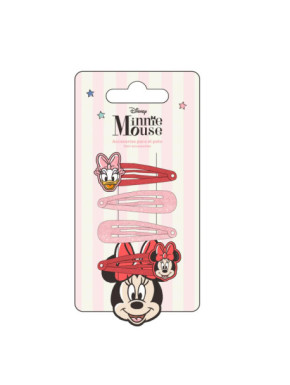 ACCESORIOS PELO CLIPS 4 PIEZAS MINNIE