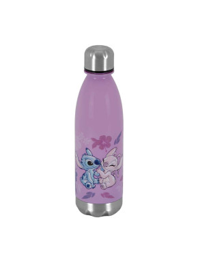 Disney Lilo y Stitch Stitch & Angel Botella Tritan, Lila