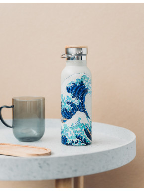 Botella Metalica La Gran Ola De Kanagawa Hokusai