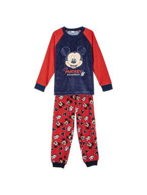 PIJAMA LARGO CORAL FLEECE APLICACIONES MICKEY