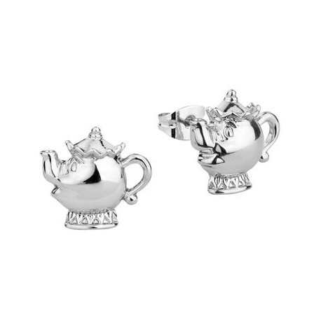 Boucles d'oreilles or blanc Mme Potts Disney