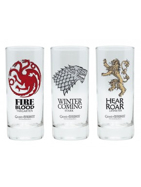 Pack three glasses glass Game of Thrones