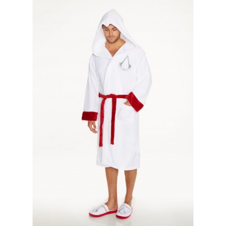 Bathrobe fleece Assassin's Creed white