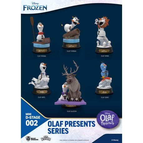 Frozen: El Reino Del Hielo Pack De 6 Figuras Mini Diorama Stage Olaf Presents 12 Cm