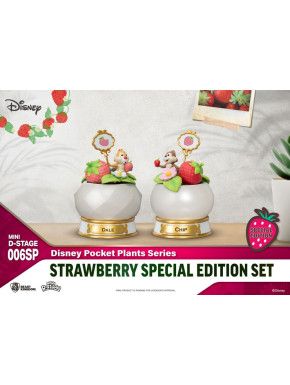 Disney Figures Mini Diorama Scène Pocket Plants Series Strawberry Special Edition Set 12 Cm