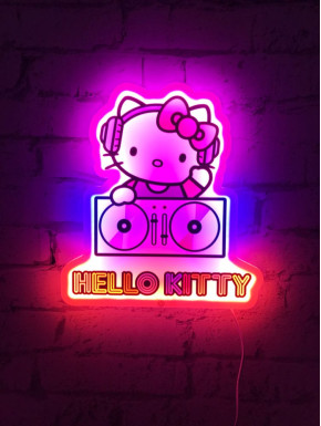 Mural Luminoso Neon Hello Kitty DJ 30 cm