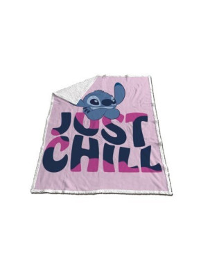 Manta coralina sherpa Stitch Just Chill Disney 130x170cm