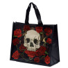 Sac à provisions tête de mort et roses