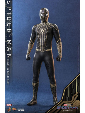 Figura Movie Masterpiece 1/6 Spider-Man (Black & Gold Suit) 30 Cm Spider-Man: Sin Camino A Casa